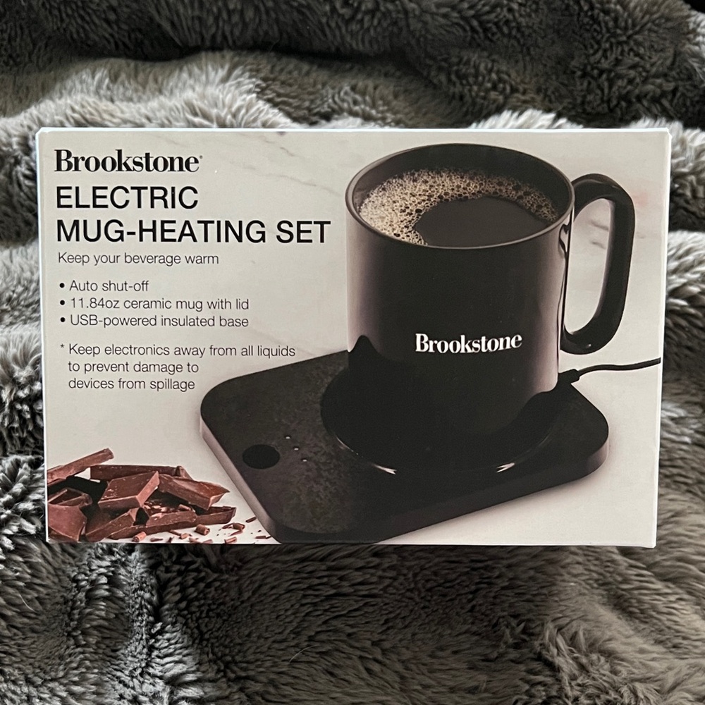 Brookstone Black Electric Mug Warmer Set